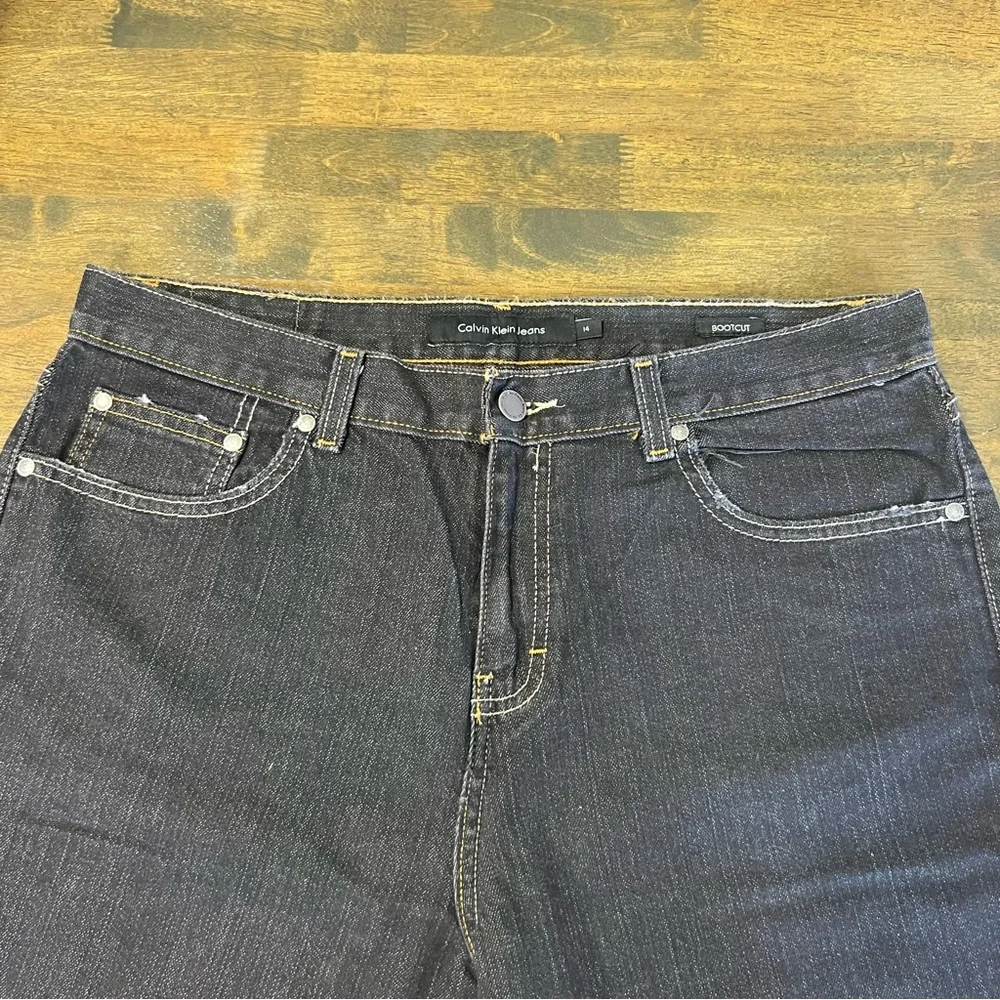 Calvin Klein womens bootcut stretch plus size dark denim jeans - Picture 3 of 13